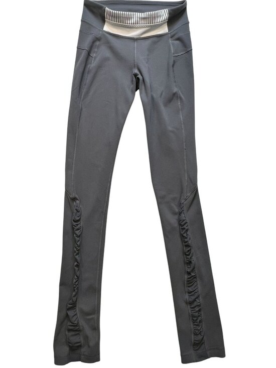 Lululemon Pants - Lululemon Women's High Waisted Athletica Leggings Ruched Ankle Charcoal Gray